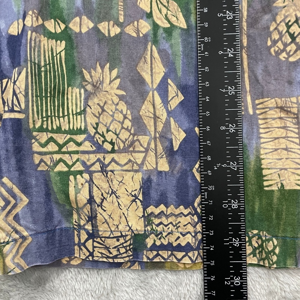 VTG Tori Richard Hawaiian Shirt‎ Mens XL Multicolor Tribal Aztec Cotton Lawn 80s - Picture 12 of 15